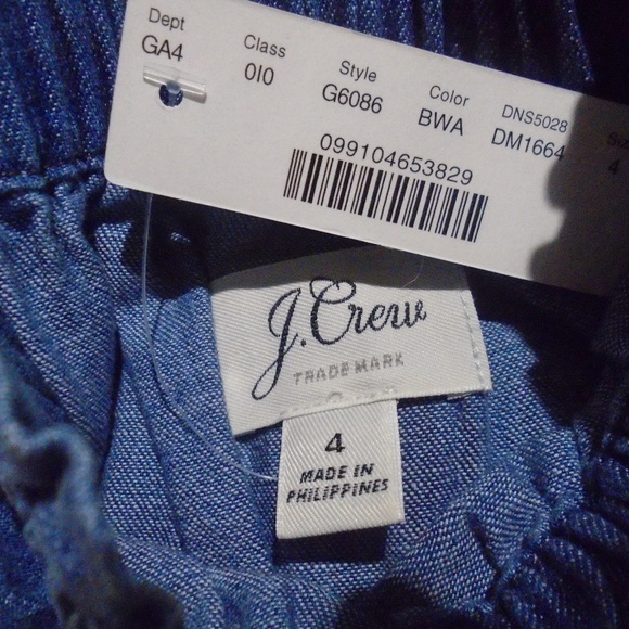 J CREW NWT Off the Shoulder Chambray Dress 4 - Picture 8 of 8